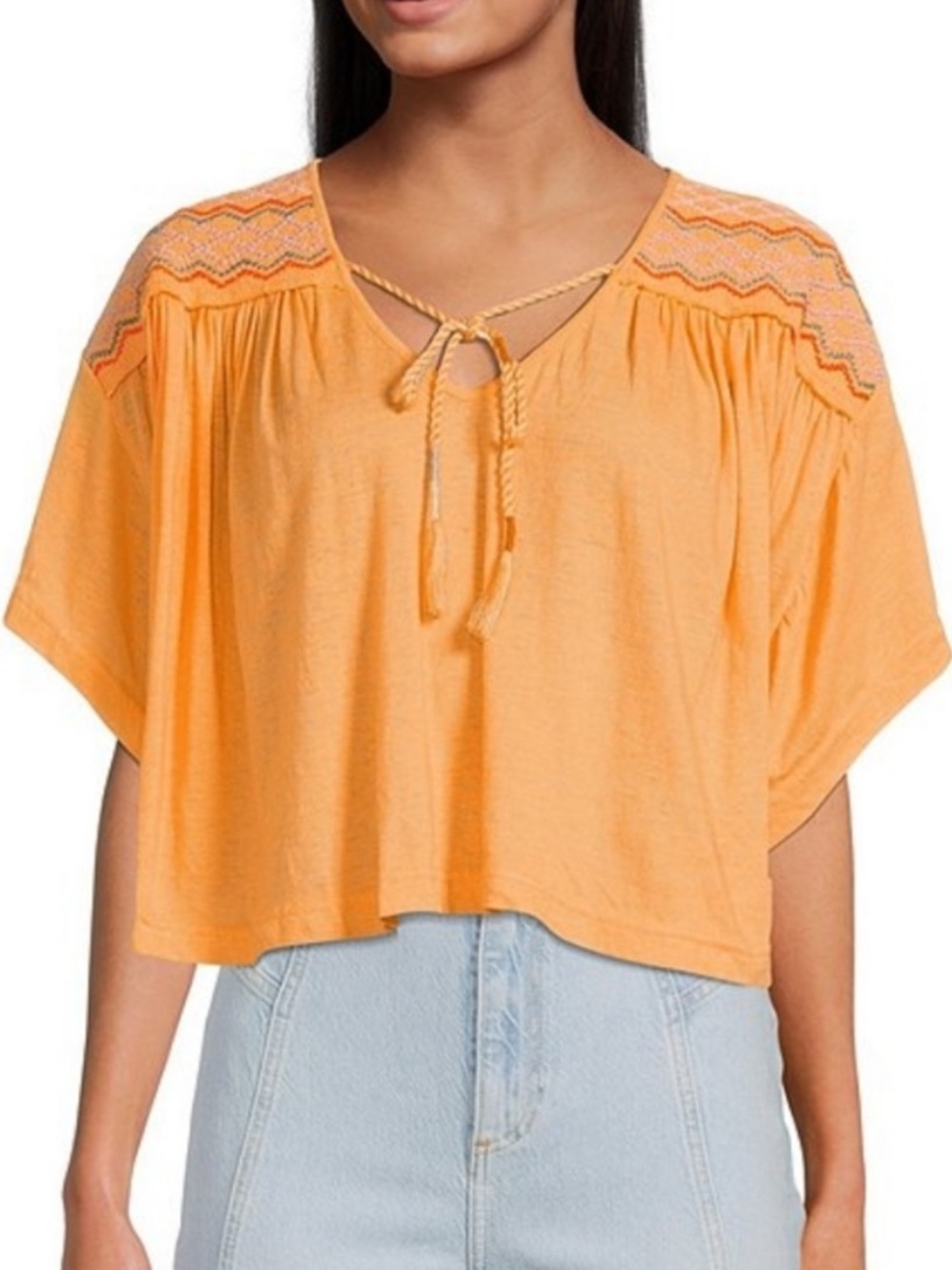 free people embroidered market top size small